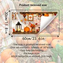 1PC Thanksgiving Maple Leaf & Pumpkin Wall Sticker, Self-Adhesive Wall Decal For Bedroom, Living Room, Study Background Wall Decoration - Multicolor - View 5