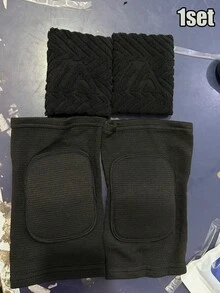 1 buah/1 pasang Pelindung Lutut Lembut dan Bernapas/1 set Kombinasi Pelindung Lutut dan Pergelangan Tangan, Pelindung Lutut, Aksesori Kebugaran, Penopang Lutut, Pelindung Lutut Olahraga, Pelindung Lutut Gym - Hitam - View 15