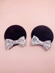2pcs Cute Children's Sequin Bow Mouse Ear Hair Clips, Sweet Cartoon Decorative Hair Clips, Suitable For Little Girls' Holiday Dress-Up Party Hairstyles - Multicolor - View 21