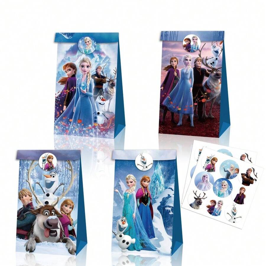 A Set Of 30 Items, Gift Bags, Covering Various Themes - Stickers, Birthday & Holiday Gift Bags. Additionally, Cute Party Favor Boxes And Handheld Gift Bags, Suitable For Birthdays, Events And Celebrations. Each Set Includes 12 Paper Bags And 18 Stickers, Perfect For Fans To Add Fun To Any Occasion. - Multicolor - View 1