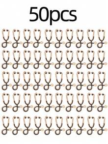 10/20/30/40/50pcs Creative Stethoscope Shaped Personalized Brooch, High Fidelity Craftsmanship, Suitable For White Coat, Nurse Uniform, Commuter Bag, Adds Professional Atmosphere, Unique Gift For Healthcare Workers - Black - View 10