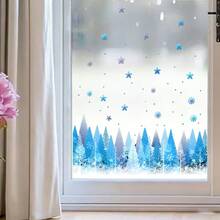 1pc/2pcs/3pcs Christmas Tree Static Cling Window Sticker, Luxury Gold White Green Xmas Tree With Golden Star , Decor For Home, Shop,Indoor Xmas Party - Multicolor - View 9