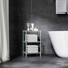750 Lbs 3-Shelf Storage Shelves Wire Shelving Unit Standing Metal Rack For Small Places Narrow Wire Rack For Bathroom, 13.8 D X 13.8" W X 25.5" H - Green - View 3