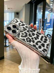 Funda de teléfono chapada en oro con estampado de leopardo a prueba de golpes, con brillantes de cristal, compatible con iPhone 11/11 Pro/11 Pro Max/12/12 Pro/12 Pro Max/13/13 Pro/13 Pro Max/14/14 Pro/14 Pro Max/15/15 Pro/15 Plus/15 Pro Max/16/16 Pro/16 Pro Max/16 Plus, regalo de cumpleaños, primavera, aniversario - Multicolor - Ver 2