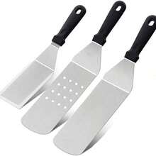 Stainless Steel Kitchen Spatula Set, Multi-Functional Cooking And Frying Spatulas, Heat Resistant, Mirror Polished, Smooth Edges, Easy To Clean, Suitable For Grilling, Steak, Pizza, Kitchen Tools, Outdoor Camping Picnic, Cookware Grilling Accessories - Multicolor - View 13