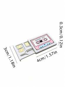 Reusable SIM Card Storage Case Features A Retro Cassette Tape Design And Includes An Ejector Pin;It Is A Perfect Holiday Gift For Family,Partners - Multicolor - View 11