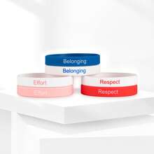 2pcs/Set Men's Silicone Fitness Sports Wristbands - G0178 Effort Pink + White - View 1