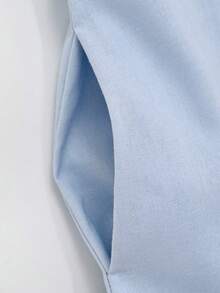 Women's Elegant Solid Color Sleeveless Fitted Dress - Baby Blue - View 9