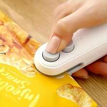 USB Home Sealer/Snack Sealer, Portable Handheld Plastic Sealer With Magnetic Closure, Includes Charging Cable - White - View 1