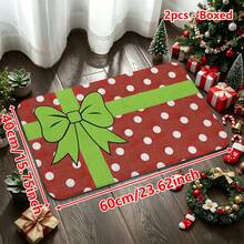 1/2/3pcs Christmas Theme Kitchen Rugs, Flannel Kitchen Rugs Comfortable Soft Absorbent Non-Slip Machine Washable With Non-Slip Backing Suitable For Multiple Scenes Entrance Living Room Bedroom Kitchen Dining Room Bathroom Laundry Room Hallway Christmas Holiday Home Decor Mat - Multicolor - View 15