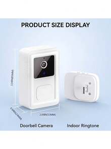 Wireless WiFi Video Doorbell With Indoor Chime, 2.4GHz Smart Door Bell Camera With Two-Way Audio, Night Vision, Motion Detection & Snapshot, App Controlled Home Security Doorbell, Note: Only Supports 2.4G WiFi, Not Compatible With Tuya Smart - View 8