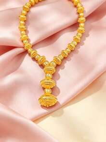 1 Set Fashionable Women's Gold Ball Pendant Necklace Jewelry Set Necklace Earrings Bracelet Ring Middle East Dubai USA Africa Bride Wedding Banquet Dress Accessories Christmas Valentine's Day Holiday Gift Daily Wear - Yellow Gold - View 4