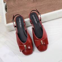 1 Pair Elegant Bowknot Sandals, Party, All Season, Popular, Versatile, Red, Fashion - Red - View 5