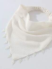 1pc Original Floral Pattern Women's Embroidered Rolled Edge Leaf Decor Headwrap Hairband Suitable For Daily And Vacation Use - White - View 3