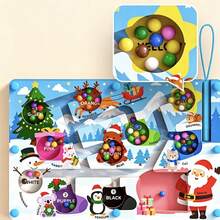 1 Set Christmas Ball Color Sorting Board, Acrylic Protective Children's Color & Animal Cognition Ball Maze, Wooden Early Education Educational Toy - Multicolor - View 5