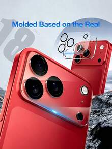 4pcs 17 Pro Max Rear Camera Tempered Glass Protector, Fashionable Phone Accessory, Premium Glass Material, Protects Phone From Damage, Compatible With IPhone 18/17/16/15/13/12/11 Series, Essential Gift For Holidays And Social Occasions, Can Be Used With Phone Case - Clear - View 4