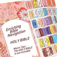 Bible Tabs (Pastel Bloom) - Nourishing The Soul Book Summary - 66 Tear-Off Laminated Bible Tabs (Large Print), Bible Book Tabs, Women's Bible Study, Bible Book Tabs, School Supplies, Back To School - Multicolor - View 1