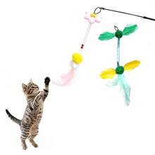 Feather Cat Teaser Replacement Head Mesh Tube Bell Cat Toy Teaser Stick Accessory Colorful Cat Interactive Supplies Flower Green Leaf Mesh Tube Fur Ball Bell Interactive Pet Toy Suitable For Kitten/Adult Cat Training And Play Bite-Resistant Cat Teaser Tool Interactive Boredom Relief Self-Entertainment - Multicolor - View 1