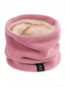 1pc Women's Knitted Fleece Neck Warmer, Windproof Ear Protector Cycling Face Mask, Men's Neck Scarf - Multicolor - View 11