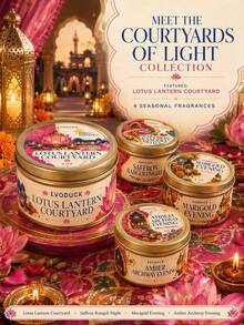 EVODUCK 1pc Rose & Cardamom Scented Candle In Gold Tin Can, Lotus Lamp Design, Diwali/Home Fragrance Aromatherapy Candle, Suitable For Puja Room Decor, Rangoli Table Centerpiece, Housewarming Gift For Women Family And Friends - Diwali Candles - View 13
