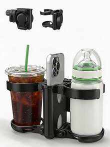 Tempat Gelas Lipat Multifungsi 3-in-1, Cocok untuk Menampung Botol, Ponsel, dan Barang Lainnya. Kompatibel dengan Kereta Dorong Bayi, Kursi Roda, Sepeda, Alat Bantu Jalan, Skuter, dan Peralatan Lainnya. Cocok untuk Digunakan Saat Bepergian. - Model baru - View 1