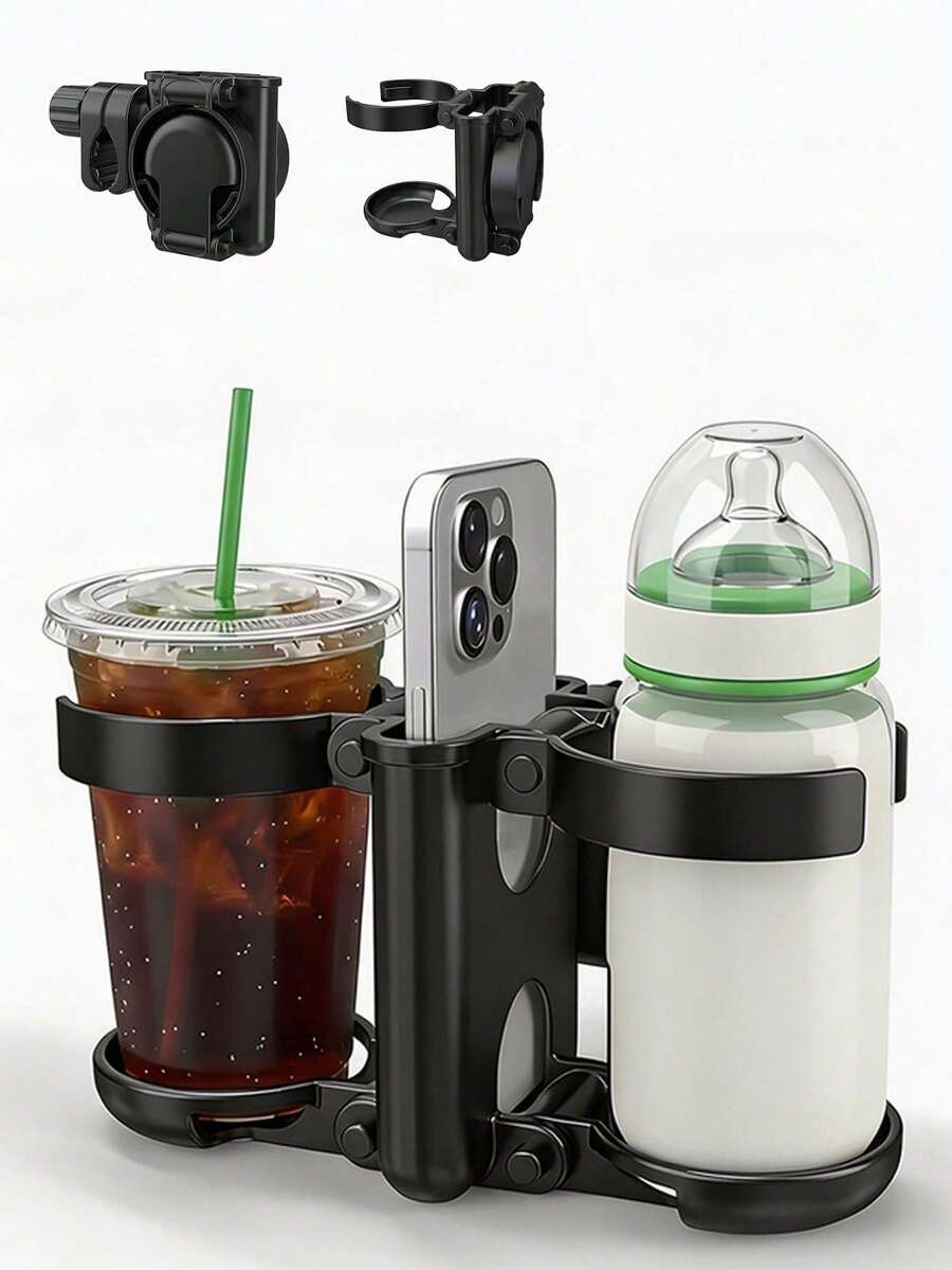 Tempat Gelas Lipat Multifungsi 3-in-1, Cocok untuk Menampung Botol, Ponsel, dan Barang Lainnya. Kompatibel dengan Kereta Dorong Bayi, Kursi Roda, Sepeda, Alat Bantu Jalan, Skuter, dan Peralatan Lainnya. Cocok untuk Digunakan Saat Bepergian. - Model baru - View 1
