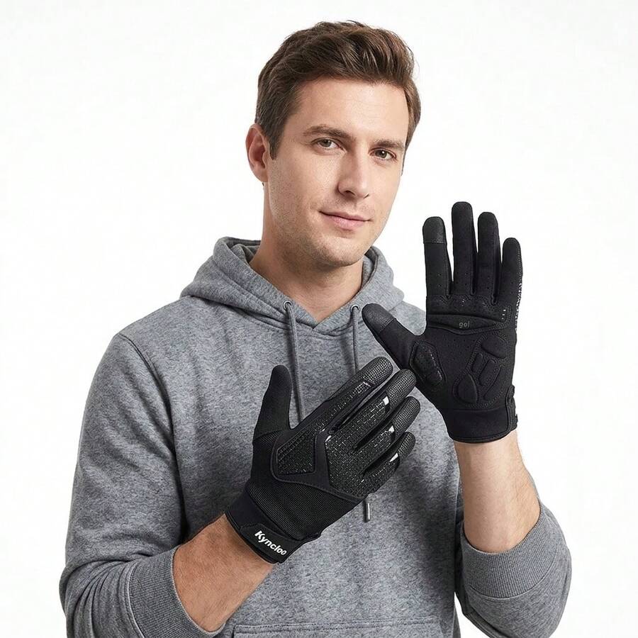 Kyncilor Cycling Warm Gloves, Adjustable Tightness, Non-Slip, Suitable For Outdoor Cycling And Playing Tennis - Multicolor - View 1