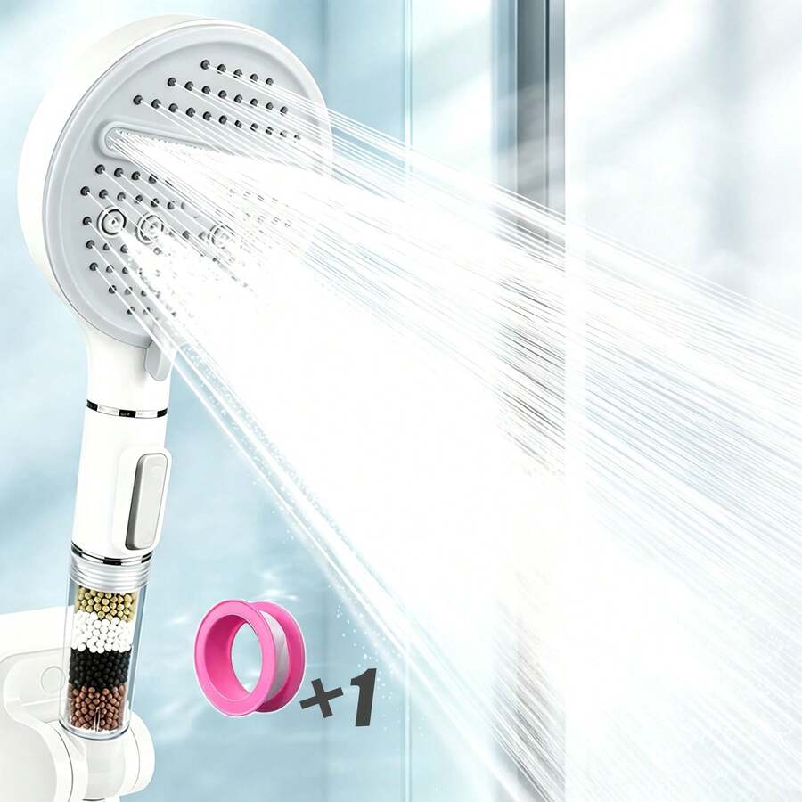 Handheld Filtered Shower Head | Filtered Handheld Shower, Softens Hard Water, Comes With 1 Roll Of Tape, Bathroom Shower Accessory - Shower Head - View 1