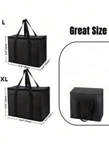 Extra Large Insulated Bag: Keeps Food/Beverages Warm/Cold For Hours - Reusable Shopping Tote, Soft Cooler Bag, Zipper Closure - Multicolor - View 5