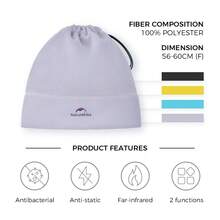 Naturehike Outdoor Fleece Knit Hat, Antibacterial And Anti-Static 2-In-1 Scarf - Multicolor - View 3