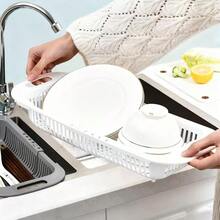 Expandable Sink Strainer Basket, Adjustable Sink Colander With Handle, Retractable Plastic Filter Basket, Suitable For Washing Vegetables And Fruits, Kitchen Food Preparation And Storage - View 6