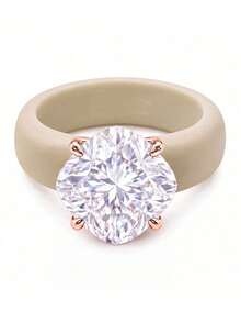 1pc Silicone Square Cut Zirconia Ring, Best Alternative To Metal Rings, Suitable For Wedding, Anniversary, Daily Sports And Valentine's Day Gift - Silicone Ring - View 23