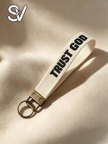 1/2pcs Vintage Inspirational Text Print Wrist Keychain, Religious Faith Accessory, Key Ring, Bag Charm, Holiday Party Small Gift, Suitable For Women Girls Keychain, Holiday Gift, Party Small Gift, Phone Chain, Lanyard, Keychain, Bag Pendant Accessory, Keychain Wristband, Car Keychain, Keychain Pendant, Gift For Women, Phone Lanyard, Halloween, Halloween Party Small Gift - Multi-color Style a - View 1
