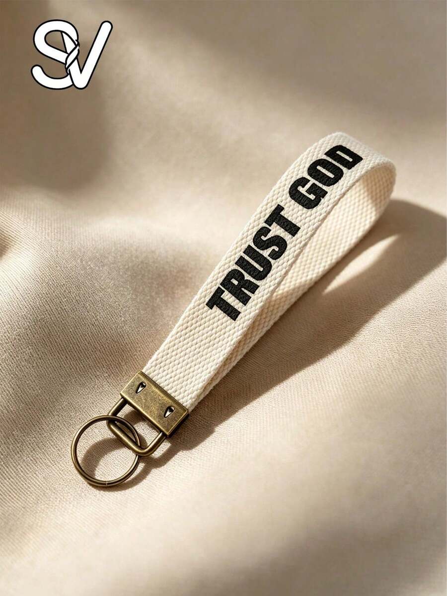 1/2pcs Vintage Inspirational Text Print Wrist Keychain, Religious Faith Accessory, Key Ring, Bag Charm, Holiday Party Small Gift, Suitable For Women Girls Keychain, Holiday Gift, Party Small Gift, Phone Chain, Lanyard, Keychain, Bag Pendant Accessory, Keychain Wristband, Car Keychain, Keychain Pendant, Gift For Women, Phone Lanyard, Halloween, Halloween Party Small Gift - Multi-color Style a - View 1