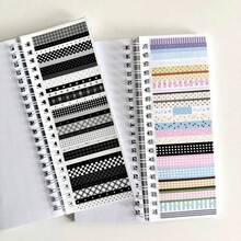 Sổ sticker Washi họa tiết ren lưới vintage, sticker trang trí dạng dải dài xé rời, album sticker đóng gáy xoắn dùng trang trí sổ tay handmade - Một cỡ - Xem 4