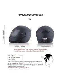 DOT Certified Neutral Motorcycle Off-Road Helmet, Flip-Up Full Face Helmet, Removable Liner, Suitable For Street Bike, Off-Road Motorcycle, Mountain Bike, BMX, ATV - Matte Black - View 8