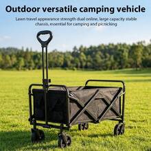 1 Piece Camping Trolley, Large Capacity And Strong Load-Bearing Capacity, Foldable For Space Saving; Equipped With Universal Wheels And Retractable Pull Rod, Portable For Outdoor Use - Multiple Specifications - View 4