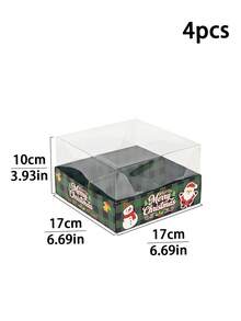 2pcs/4pcs INS Style Christmas 4-Grid Box With Lid, Visible Compartment Cookie & Candy Storage Box, Christmas Eve Gift Paper Box - View 17