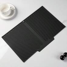Kitchen Sink Silicone Draining Mat With Drainage Channel Design, Fits Countertop And Sink, Non-Slip And Stable, Heat-Resistant And Easy To Clean, Wear-Resistant, Can Hold Plates, Bowls, Glasses, Utensils, Helps Drain Water, Protects Kitchen Countertop, Household Silicone Draining Mat - Multicolor - View 2