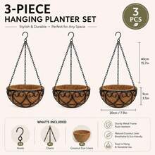 1pc Outdoor Decorative Iron Chain Hanging Flower Basket/Planter, Suitable For BBQ, Gardening, Home Decor, Bird Cage - Multicolor - View 16