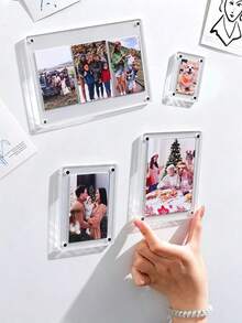 4/1pc Magnetic Fridge Photo Frame, 3/4/5/6 Inch Multi-Size Creative Photo Stickers, No Drilling Decoration, Kitchen Office Ins Style Magnetic Photo Frame, Christmas Atmosphere Decorative Painting - Multiple Styles - View 1