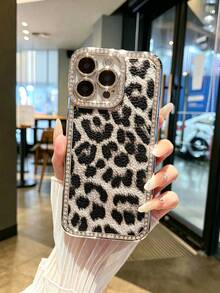 Funda de teléfono chapada en oro con estampado de leopardo a prueba de golpes, con brillantes de cristal, compatible con iPhone 11/11 Pro/11 Pro Max/12/12 Pro/12 Pro Max/13/13 Pro/13 Pro Max/14/14 Pro/14 Pro Max/15/15 Pro/15 Plus/15 Pro Max/16/16 Pro/16 Pro Max/16 Plus, regalo de cumpleaños, primavera, aniversario - Multicolor - Ver 3