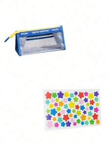Transparent Mesh Large Capacity Pencil Case, Simple Transparent Pencil Bag, Student Mesh Bag, Simple Double Layer Compartment Pencil Case - Multicolor - View 6
