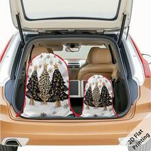 2pcs Christmas Theme Oversized Gift Bags, Christmas Tree Snowflake Gift Box Pattern Print, Can Be Used As Christmas Gift Bags, Decorative Props Yard Storage Bags, Create Christmas Atmosphere, Perfect For Holiday Gift Bags, Wedding Packaging, Birthday Party Gift Bags, Etc. - Multicolor - View 3