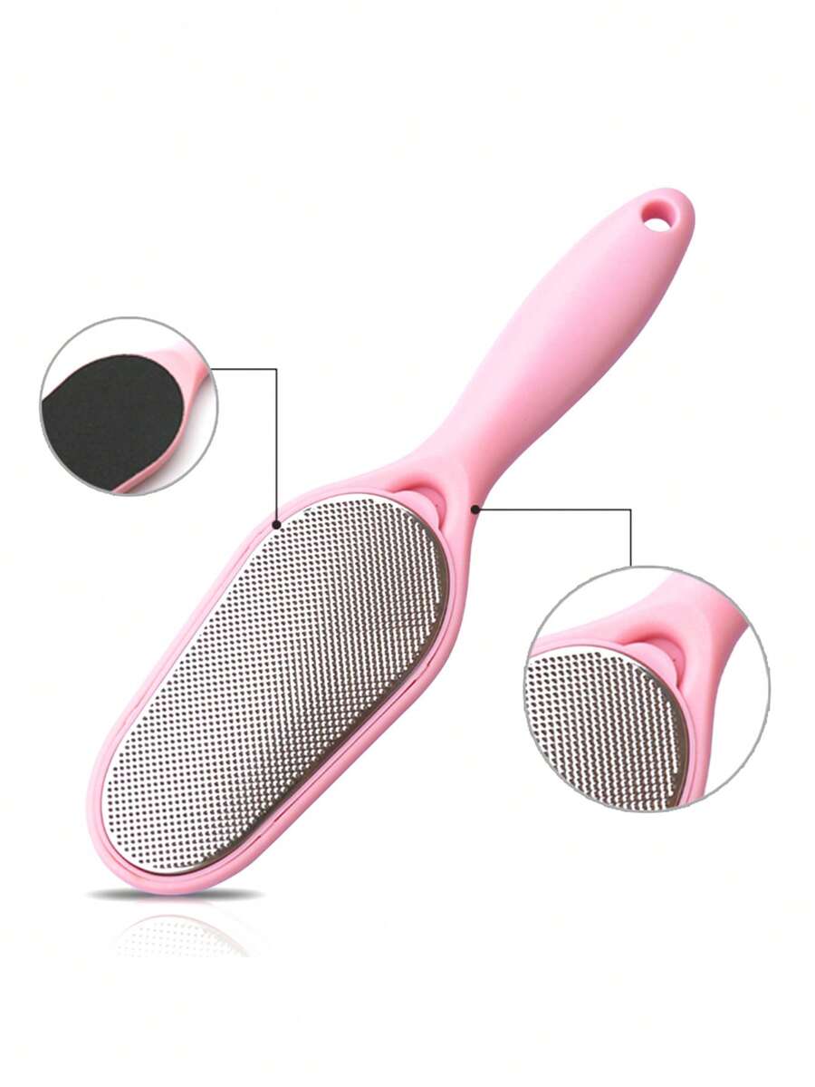 Pink Gourd-Shaped Dual-Use Foot File, Detachable Metal Brush For Easy Cleaning And Maintenance, Sandpaper Foot Scrub Suitable For More Skin Scenarios - Pink - View 1
