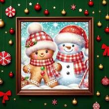 1PC DIY 5D Diamond Painting Kit Christmas Snowman Pattern - Round Full Drill Art Mosaic Craft, Home Wall Decor, Unframed - No Frame - View 3