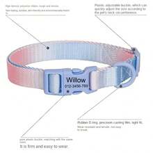 Adjustable Soft Nylon Pet Collar For Small, Medium And Large Dogs - Fashionable Color Block, Stylish And - Multicolor - View 5
