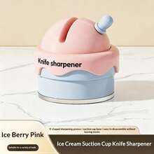 1pc Cute Ice Cream Shaped Strong Suction Cup Quick Home Kitchen Knife Sharpener, Portable Non-Slip Sharpening Tool - Multicolor - View 12