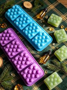 4-Cavity Square Massage Soap Silicone Mold With Raised Texture, Flexible Easy Release DIY Mold For Handmade Bath Bars, Shampoo Bars, Aromatherapy Soap And Creative Home Craft Projects - Multiple Styles - View 9