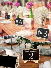 10/5pcs Mini Cloud Shaped Chalkboard Signs With Wooden Stand, Reusable Blank Message Label Tags, Erasable Tabletop Place Cards For Bakery Dessert Display, Buffet, Party, Wedding, Food Price Marking Decoration - Multiple Styles - View 5
